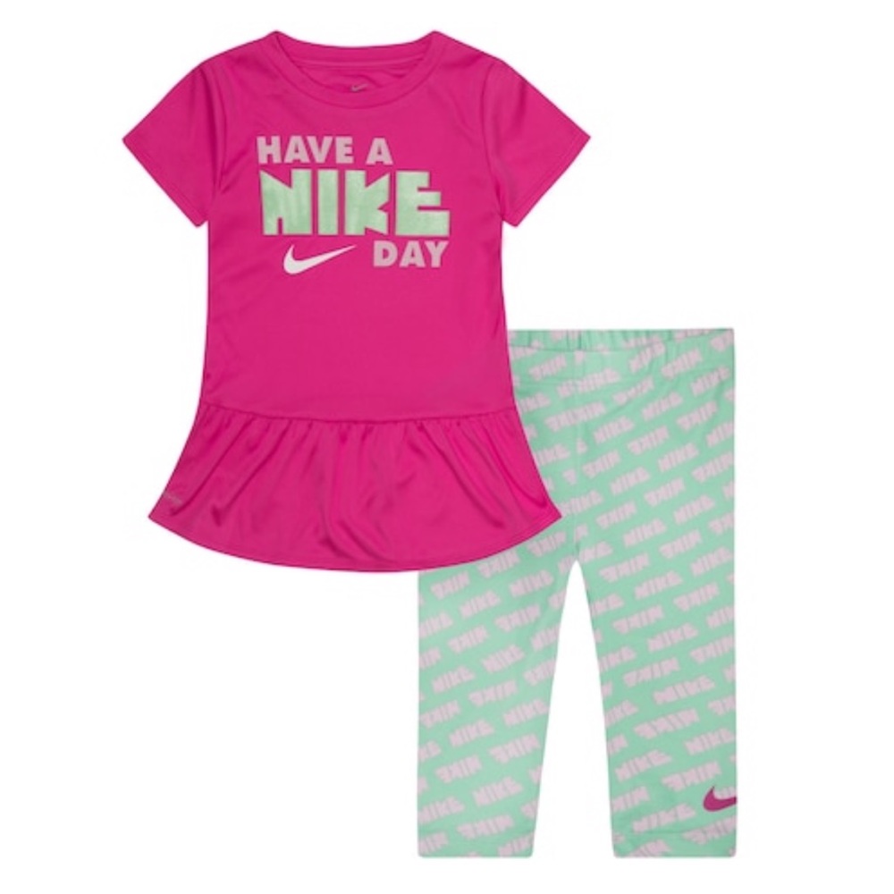 NIKE TODDLER GIRLS RUFFLE TUNIC & LEGGING …